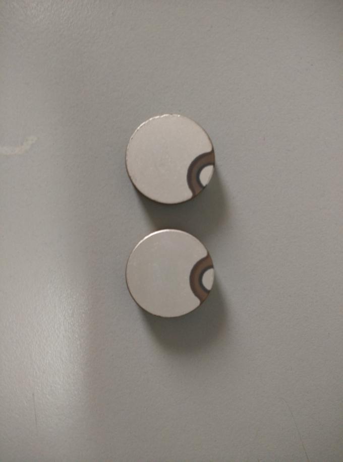 gli elettrodi positivi e negativi del piatto ceramico piezo-elettrico P8 di 20x5.47mm sugli stessi sorgono