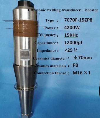 Trasduttore ultrasonico piezoelettrico di saldatura di 4200w 15k